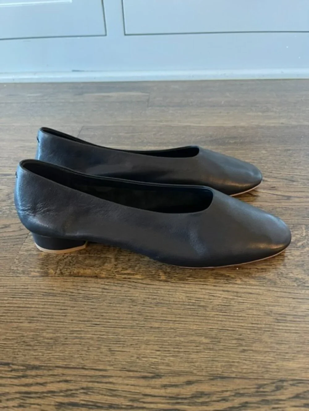 Jeffrey Campbell Trustee Black Leather High Vamp Ballet Glove Flats 9 NIB